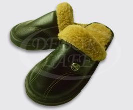 Pantuflas hombre cuerina c/corderito reforzada